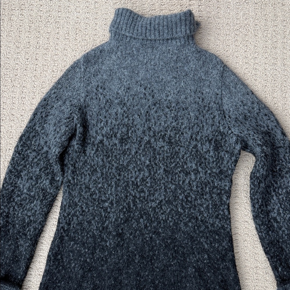 Holt Renfrew Ombré Turtleneck Sweater | Wool Blend | Grey to Charcoal - Picture 6 of 7